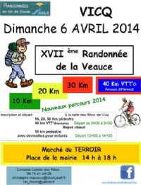 17ème randonnée de la Veauce. Le dimanche 6 avril 2014 à Vicq. Allier. 